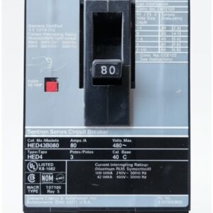 HED43B080 - Siemens - Molded Case Circuit Breaker Bolt On - 80 Amp - 3 Pole - 480 Volt