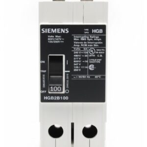 HGB2B100 - Siemens - Molded Case Circuit Breaker Bolt-On - 100 Amp - 2 Pole - 600 Volt