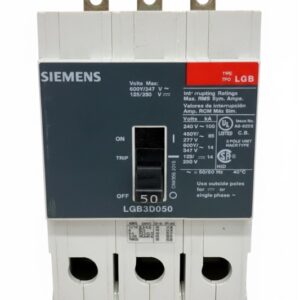 LGB3B050B - Siemens - Molded Case Circuit Breaker Bolt On - 50 Amp - 3 Pole - 600 Volt